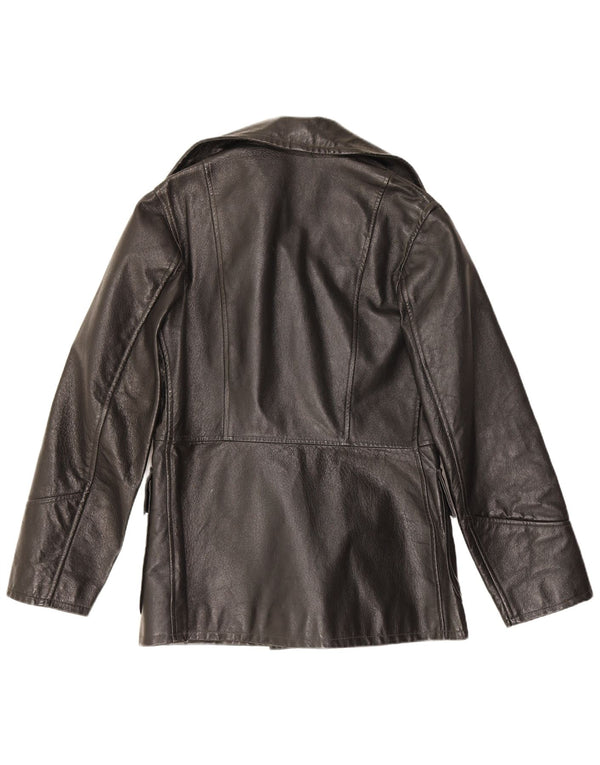 Vintage Damen Lederjacke UK 10 Small Schwarz