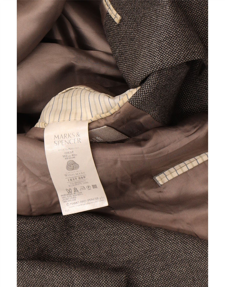 Marks & Spencer Herren-Blazer mit 2 Knöpfen, UK 40, mittelgraue Schurwolle