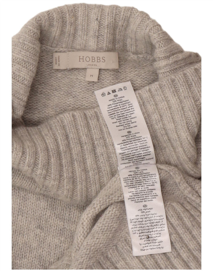 Hobbs Damen Crop Rollkragenpullover Pullover UK 14 Mittelgraue Wolle