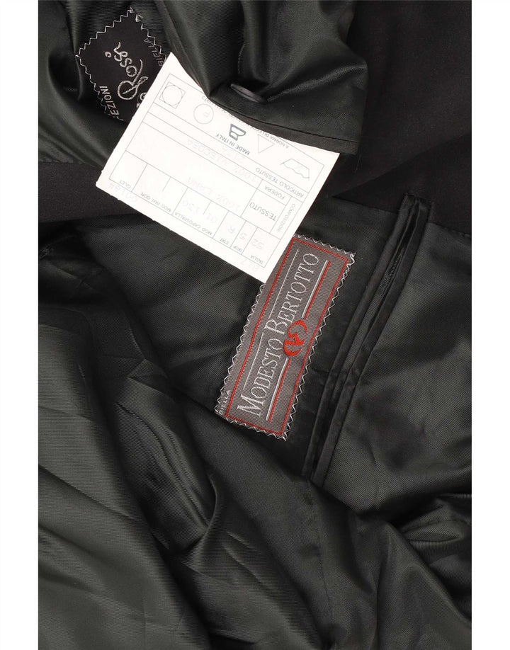 Modesto Bertotto Herren 1 Knopf Blazer Jacke IT 52 XL Schwarze Wolle