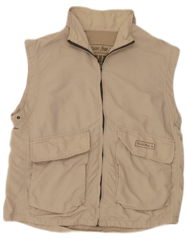 Think Pink Herren-Utility-Weste IT 50 Large Beige Nylon