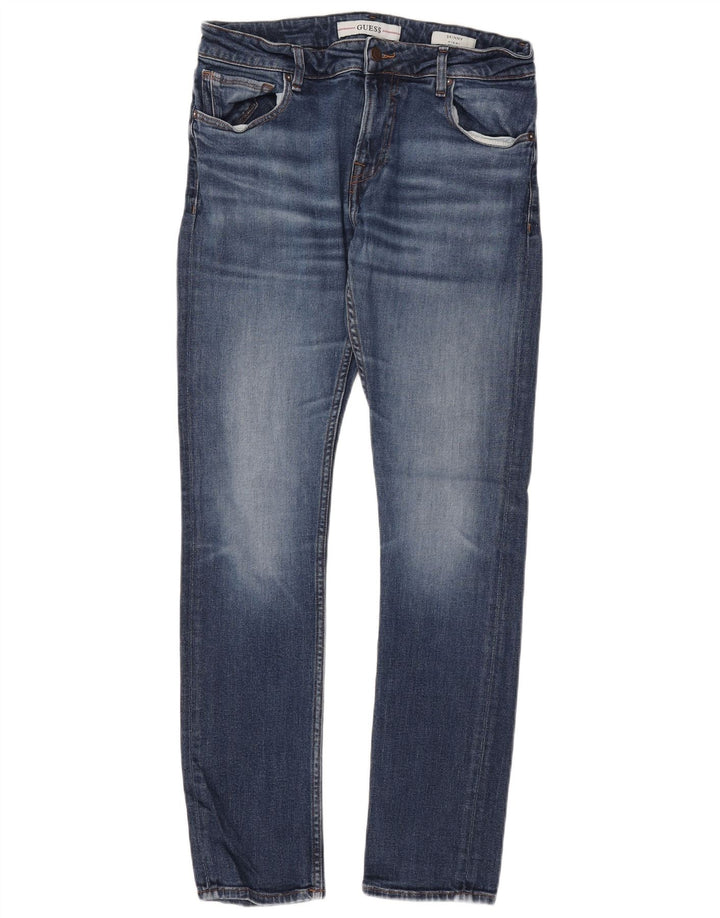 GUESS Damen Miami Skinny Jeans W34 L31 Blaue Baumwolle