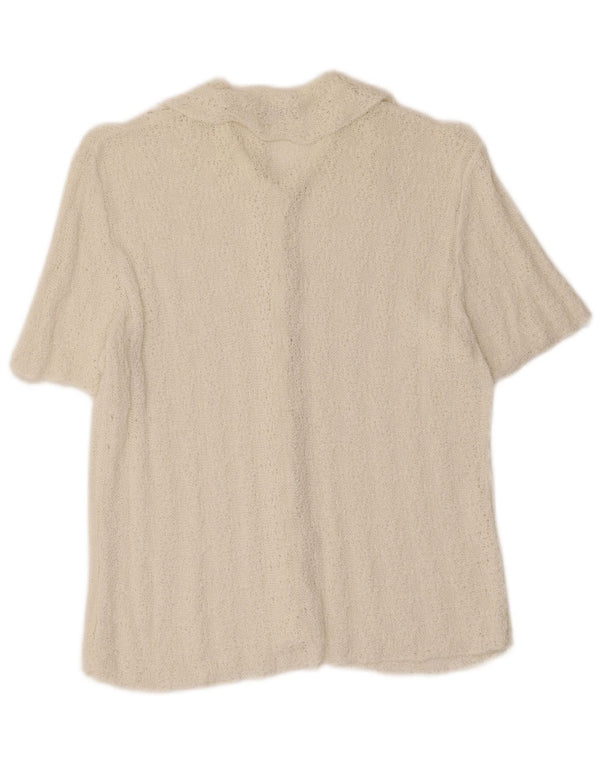 Marks & Spencer Damen Kurzarm-Hemdbluse UK 12 Medium Off White
