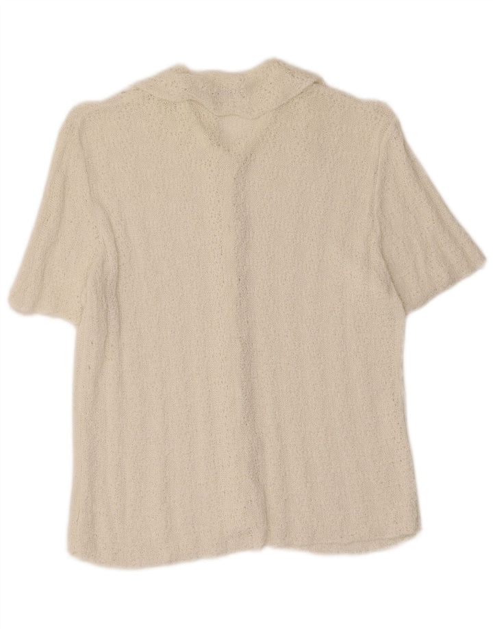 Marks & Spencer Damen Kurzarm-Hemdbluse UK 12 Medium Off White