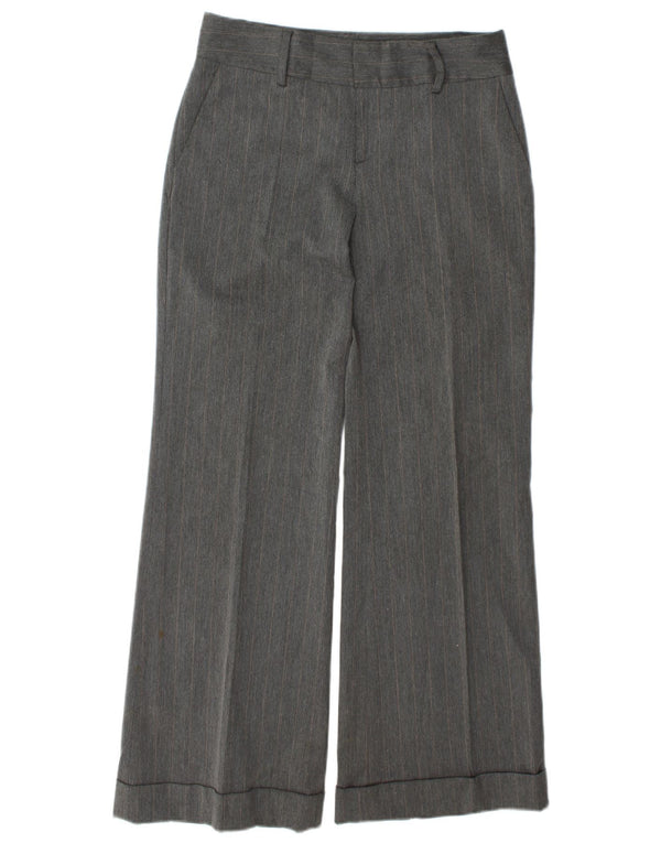Zara Damen-Chinohose mit weitem Bein, EU 38, klein, W28, L30, grau gestreift