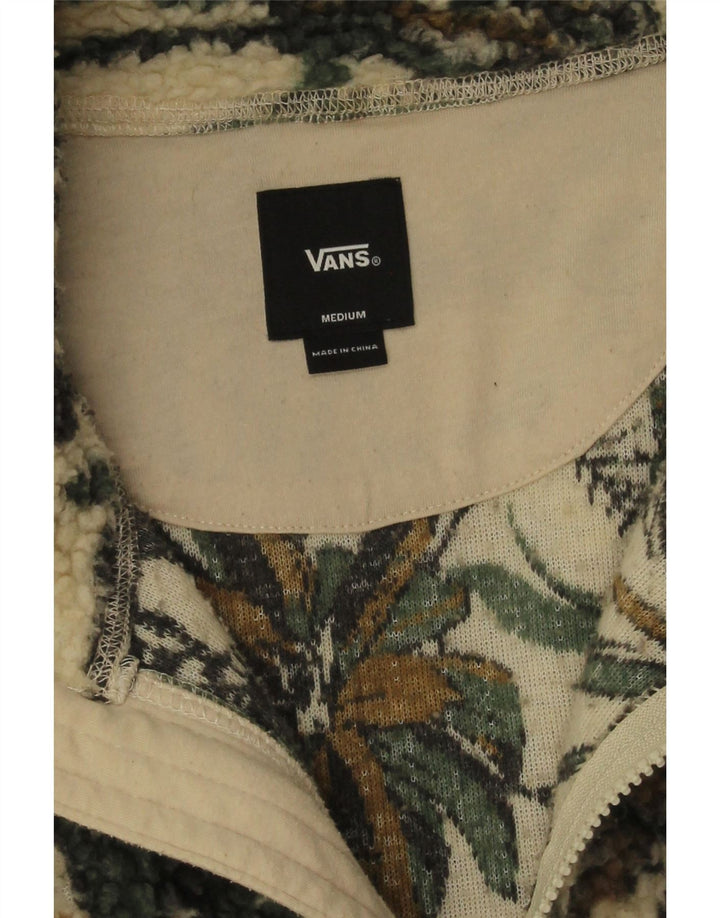 Vans Herren Fleecejacke UK 38 Mittelgrünes Blumenmuster aus Polyester