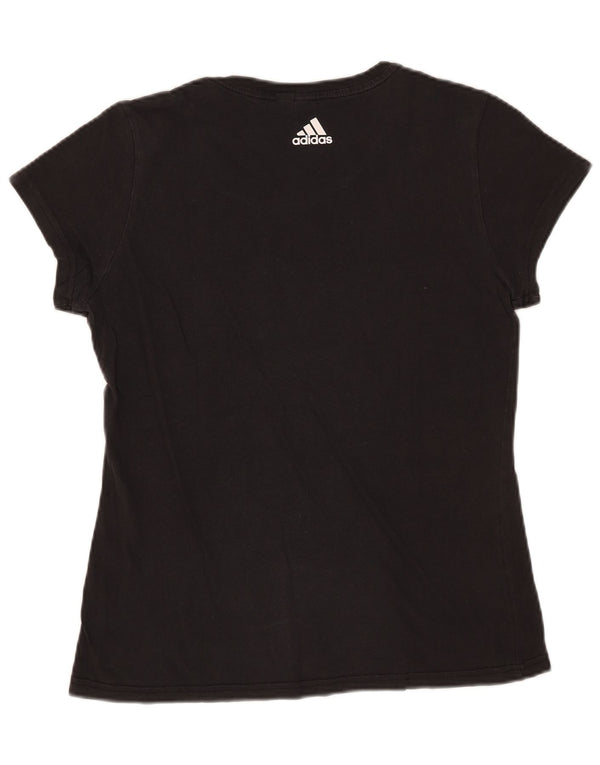 Adidas Damen Graphic T-Shirt Top UK 12 Medium Schwarz