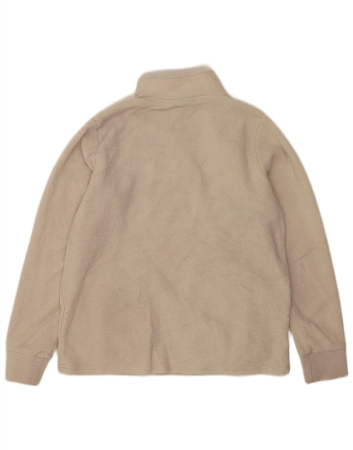 Nautica Herren-Fleecepullover mit grafischem Reißverschluss am Hals, mittleres cremefarbenes Polyester