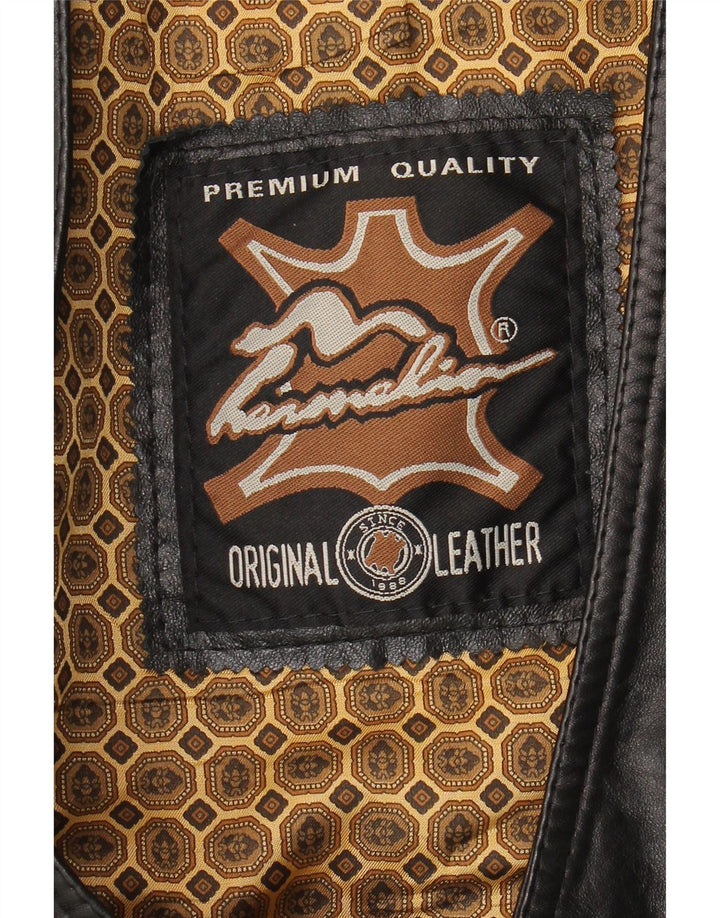 Vintage Herren Lederweste Mittelschwarzes Leder