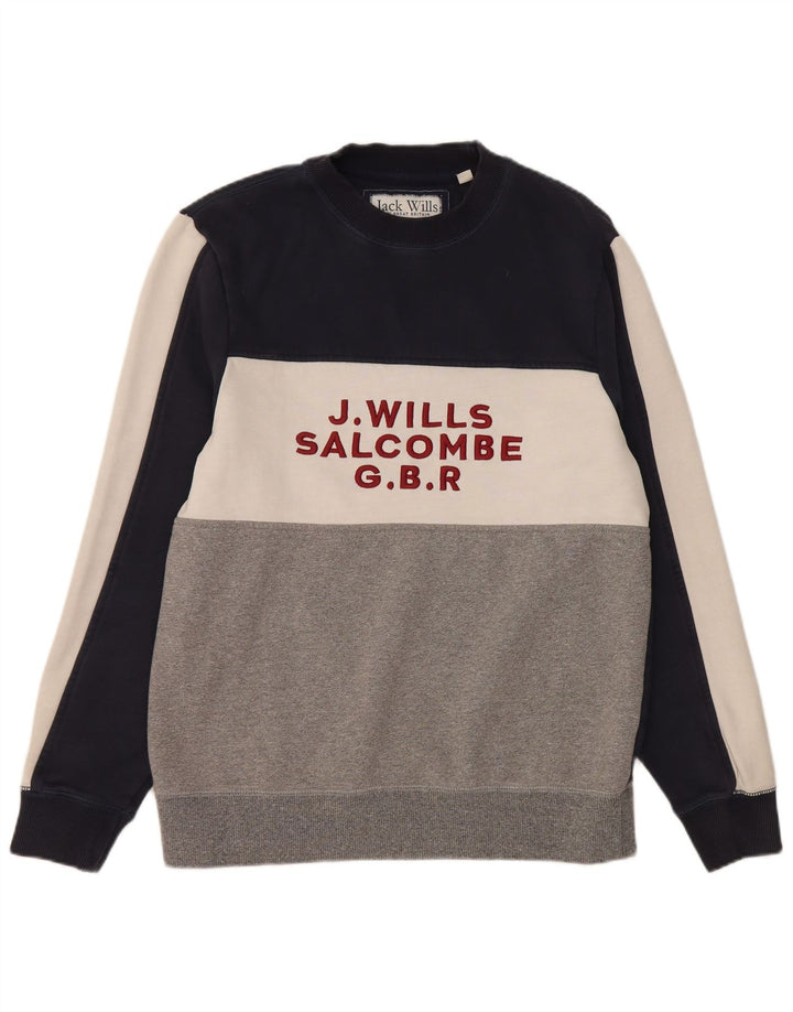 Jack Wills Herren Salcombe Sweatshirt, Pullover, groß, mehrfarbig, Farbblock