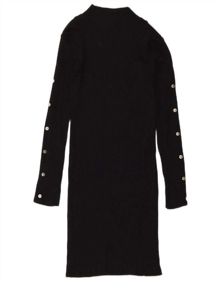 Zara Damen Pulloverkleid UK 12 Mittelschwarze Viskose