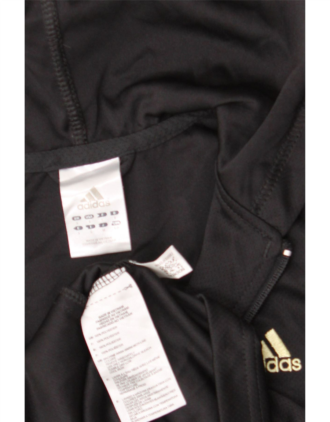Adidas Damen-Trainingsanzug mit Kapuze, Top-Jacke, Größe S, UK 8, Schwarz, Polyester