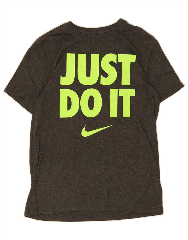 NIKE Mens Athletic Cut Graphic T-Shirt Top Medium Grey Cotton Vintage Nike and Second-Hand Nike from Messina Hembry 