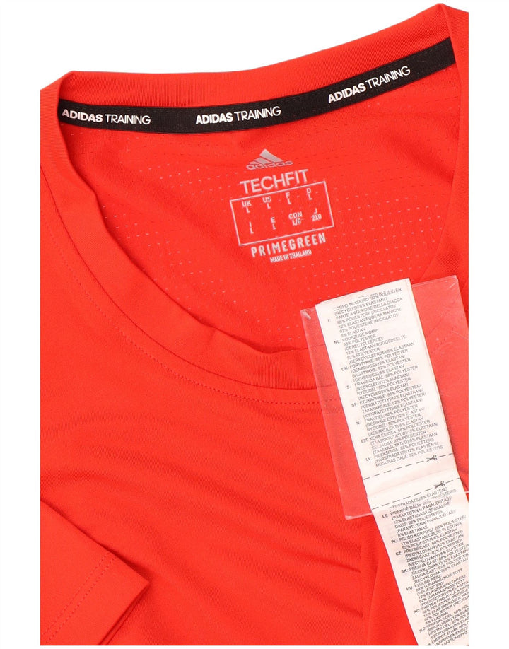 ADIDAS Herren Aeroready T-Shirt Top Großes rotes Polyester