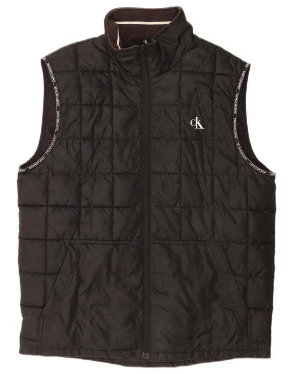 Calvin Klein Jeans Herren Graphic Padded Gilet UK 40 Large Schwarz Polyester