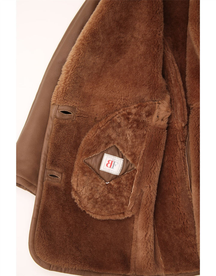BELFE Womens Shearling Coat UK 14 Large Brown Shearling Vintage Belfe and Second-Hand Belfe from Messina Hembry 