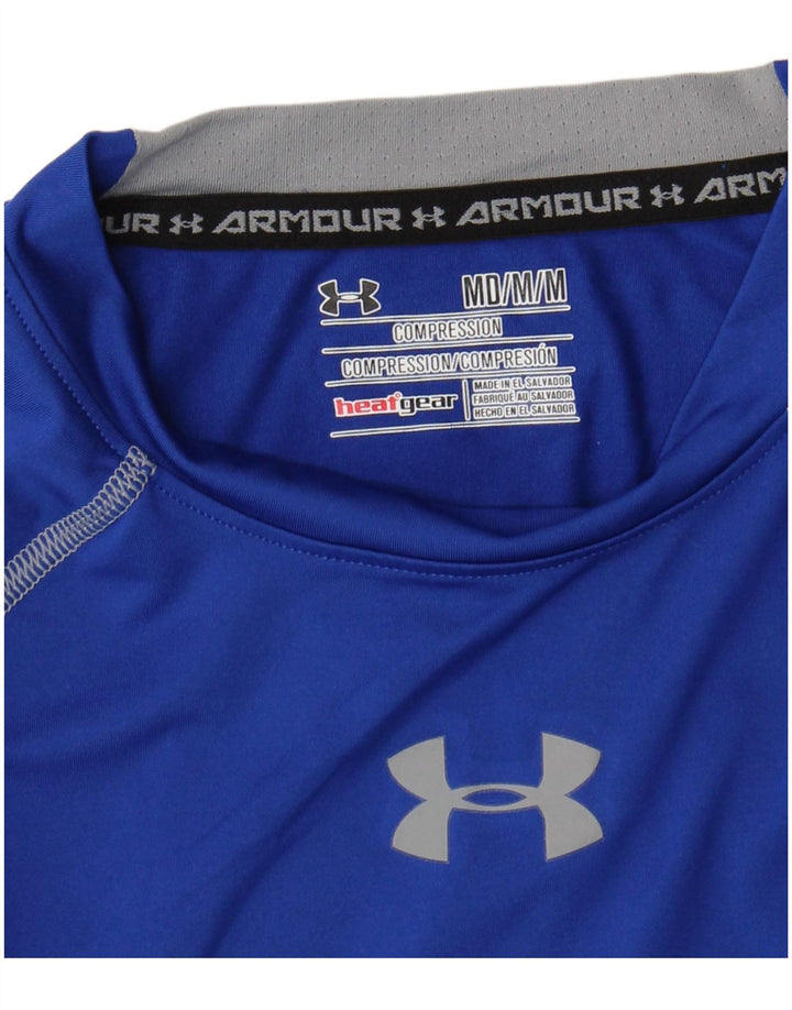 Under Armour Damen Heat Gear Graphic Top Langarm UK 12 Mittelblau