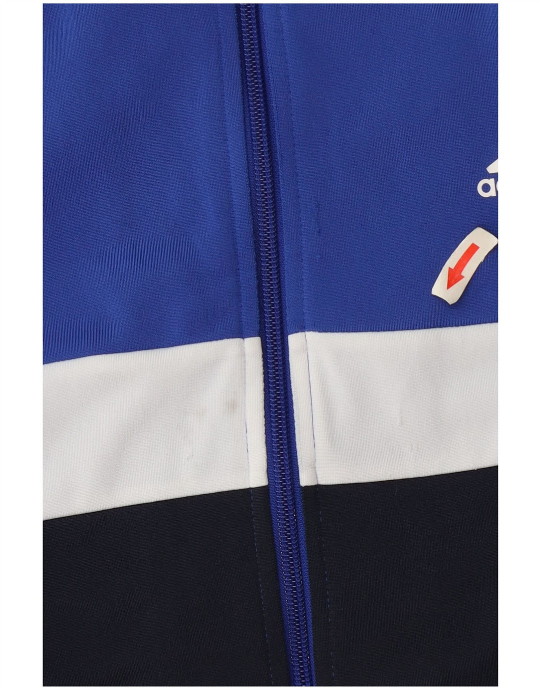 Adidas Jungen-Trainingsanzug-Top-Jacke, 13–14 Jahre, blaues Colourblock-Polyester