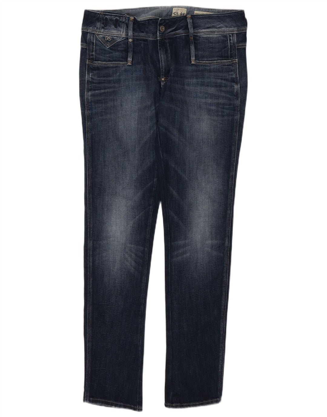 G-Star Damen 3301 Slim Jeans W32 L32 Marineblau Baumwolle