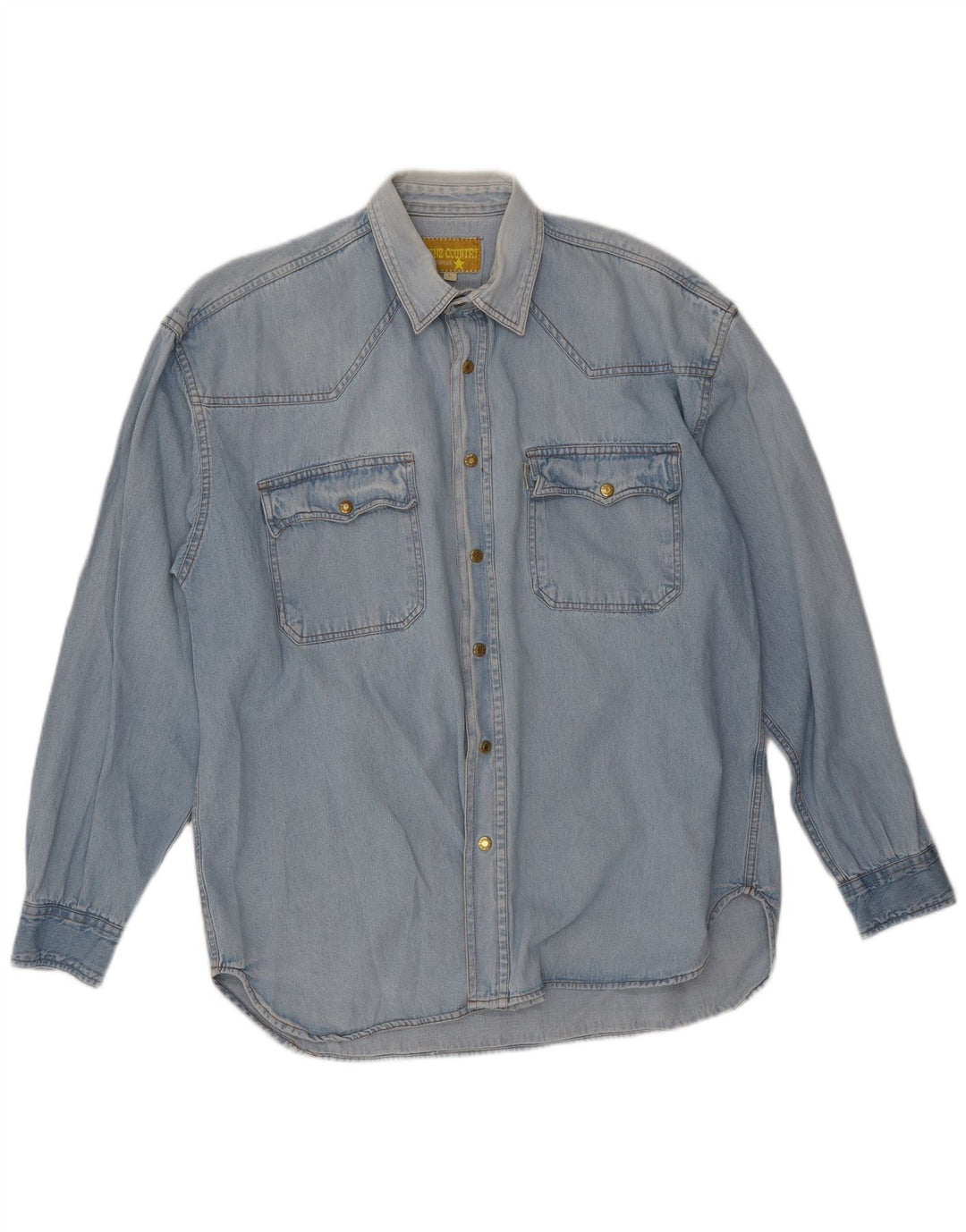 Vintage Herren Jeanshemd Groß Blau