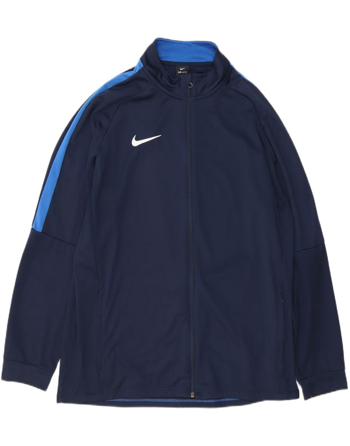 Nike Herren Dri Fit Trainingsanzug Top Jacke 2XL Marineblau Colourblock Polyester