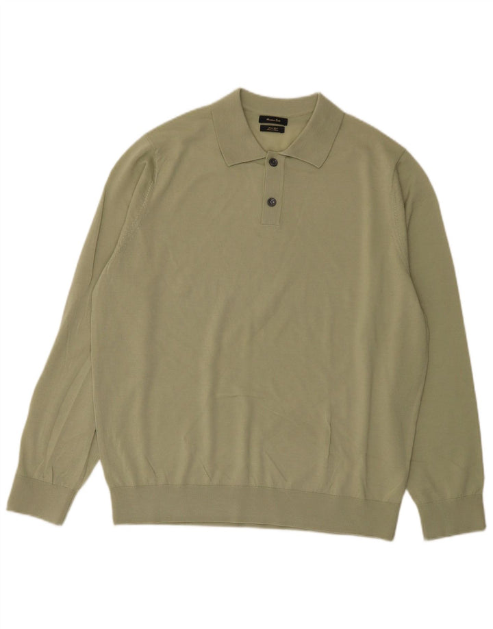 Massimo Dutti Herren Rollkragenpullover Pullover XL Grüne Wolle