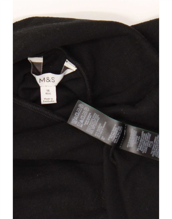 Marks & Spencer Langarm-Pulloverkleid für Damen, UK 14, Größe L, Schwarz, Polyester