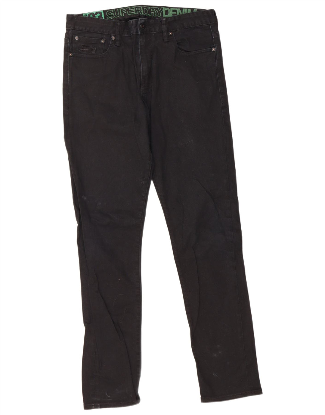 Superdry Herren Slim Jeans W34 L34 Schwarz Baumwolle