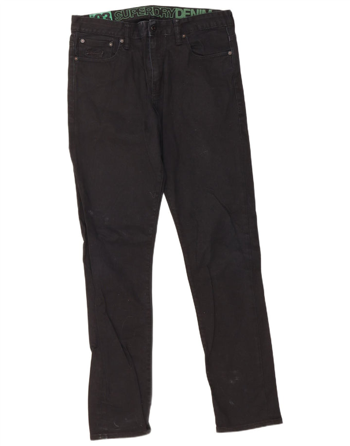Superdry Herren Slim Jeans W34 L34 Schwarz Baumwolle