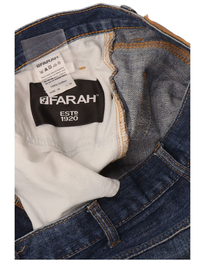 Farah Herren Straight Jeans W36 L30 Blaue Baumwolle