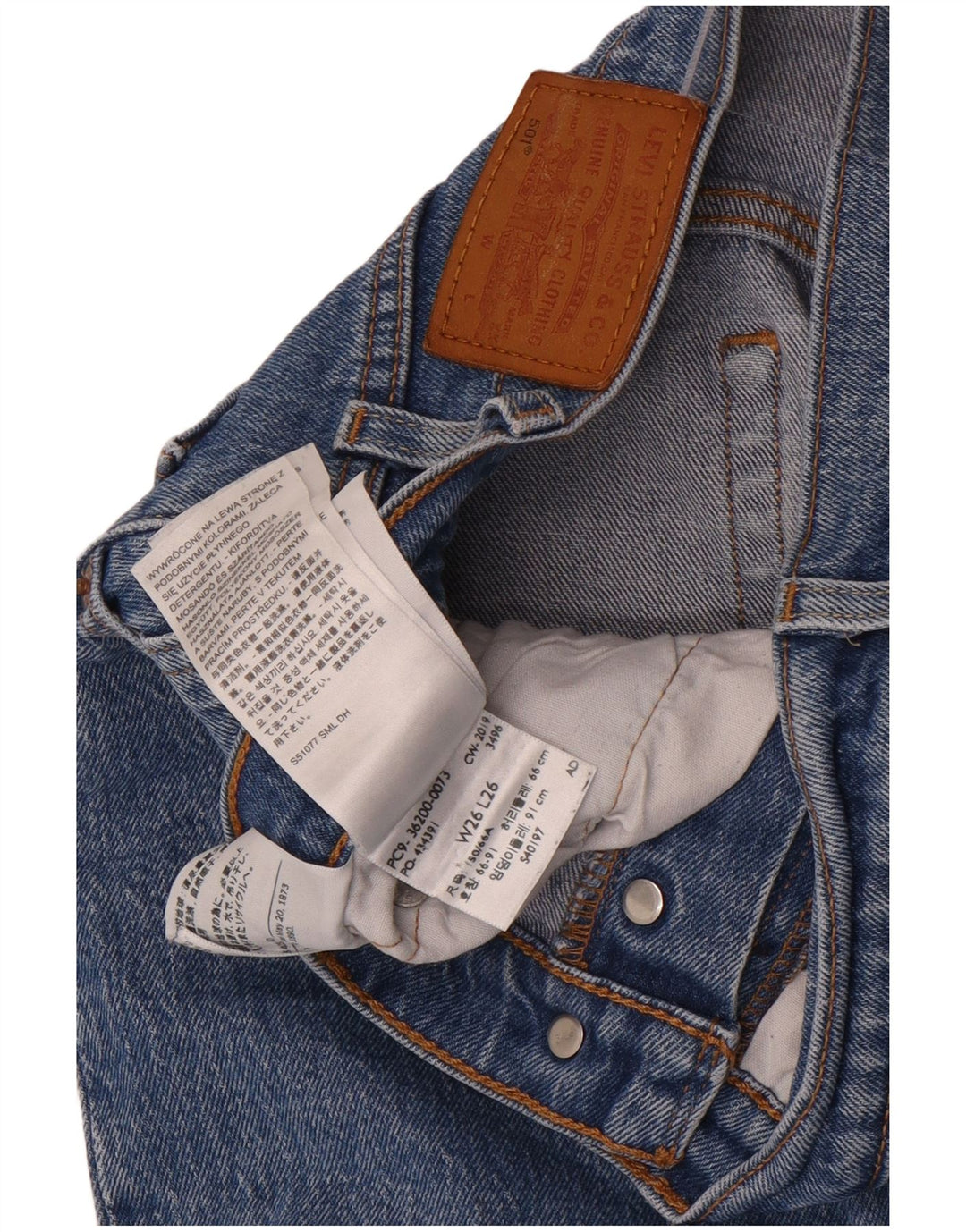Levi's Herren 501 Straight Jeans W26 L26 Blaue Baumwolle