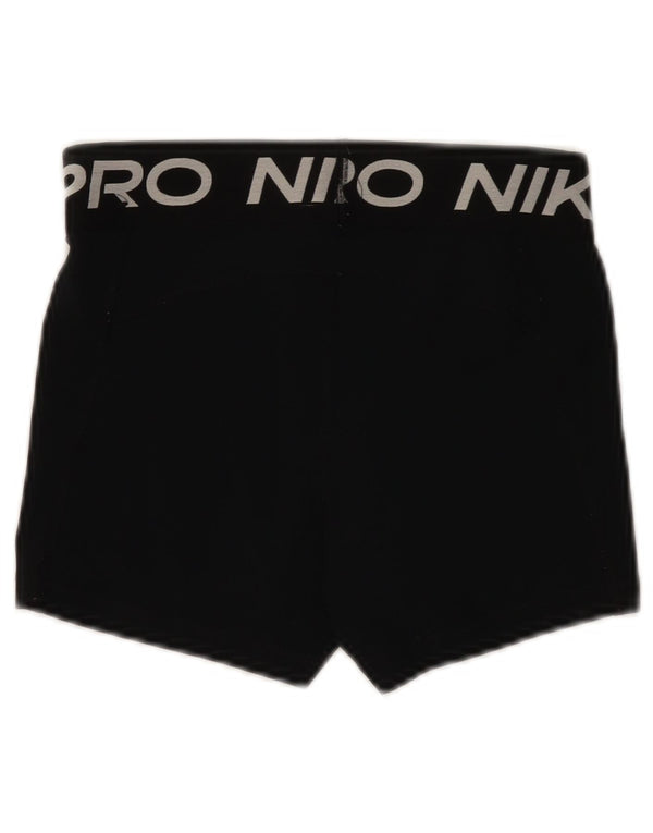 Nike Damen Dri Fit Graphic Sport Shorts UK 8 Small Schwarz Polyester