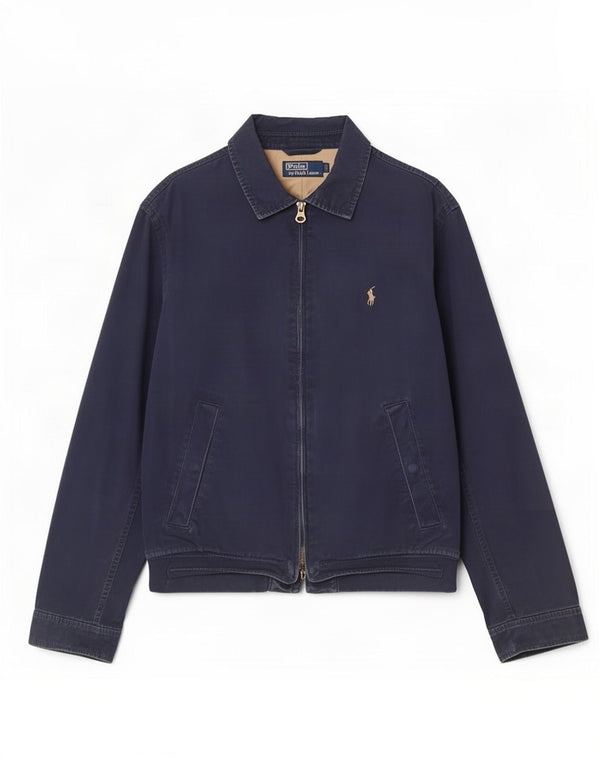 Polo Ralph Lauren Herren Bomberjacke UK 40 Große marineblaue Baumwolle