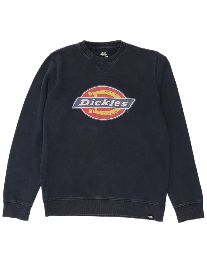 DICKIES Grafischer Herren-Sweatshirt-Pullover aus mittelblauer Baumwolle