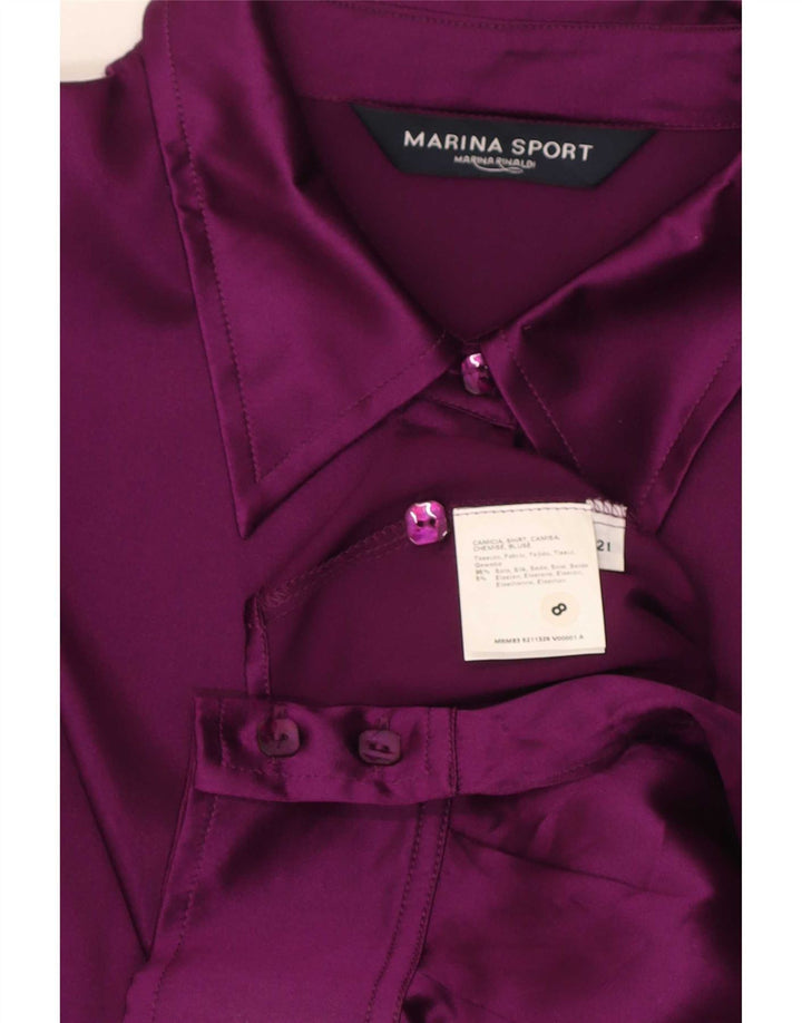 Marina Rinaldi Damen-Hemdbluse, Größe 21, mittlere kastanienbraune Seide