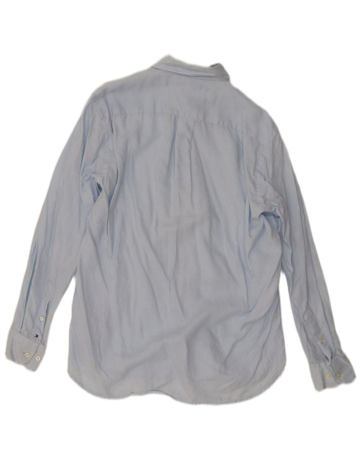Tommy Hilfiger Herrenhemd Small Blau Leinen