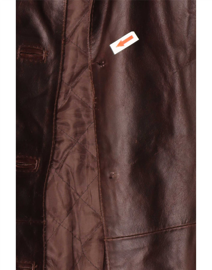 Vintage Damen Ledermantel UK 12 Mittelbraun