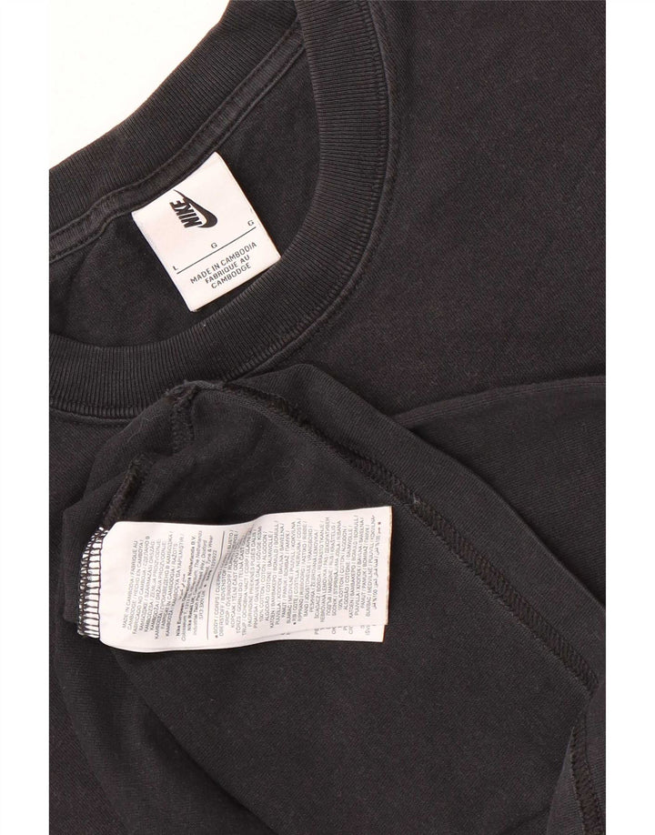 Nike Herren T-Shirt Top Large Schwarz Baumwolle