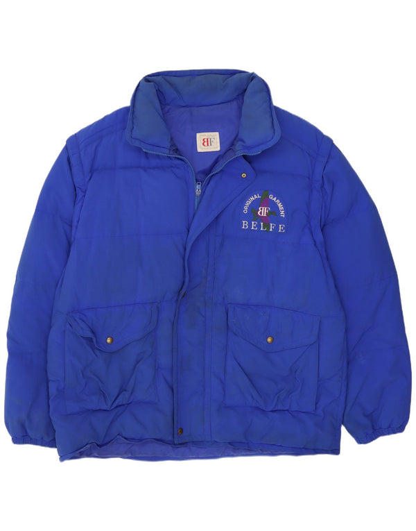Belfe Herren Wattierte Jacke IT 50 Large Blau Polyester