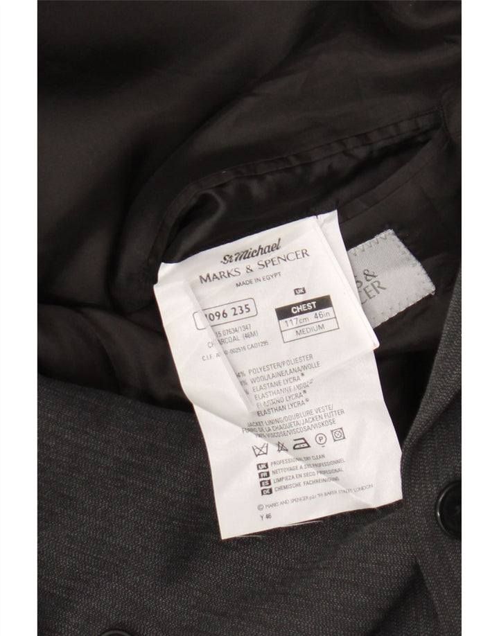 Marks & Spencer Herren-Blazer, zweireihig, Gr. 46, 3XL, Grau, Polyester