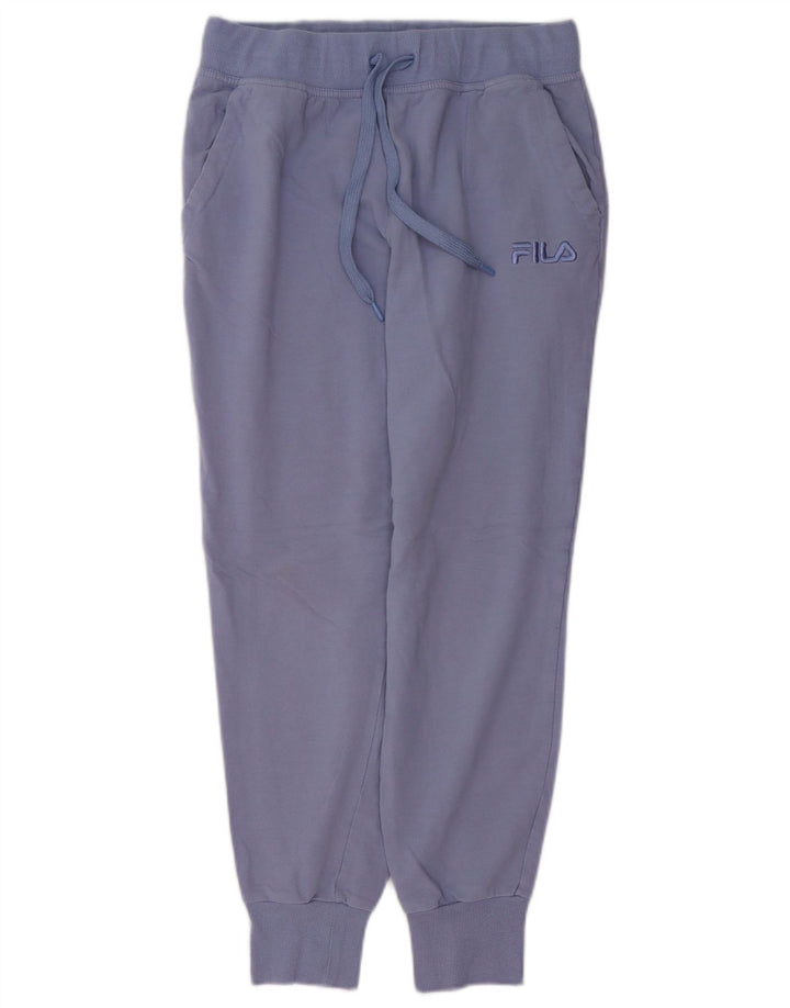 FILA Damen Trainingshose Jogger UK 12 Mittelblaue Baumwolle