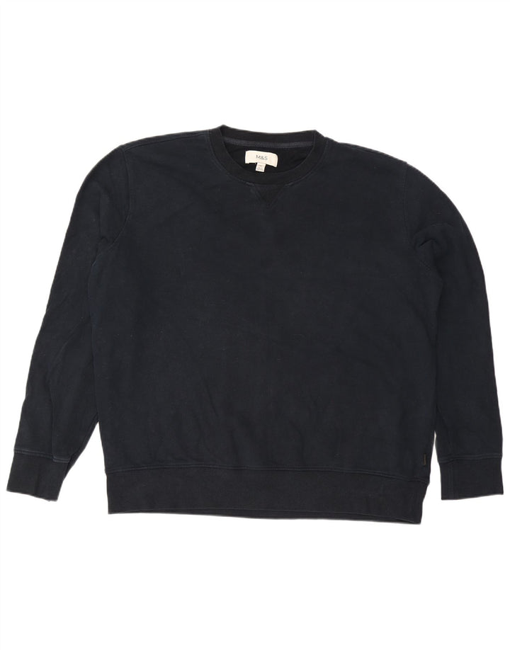 Marks & Spencer Herren Sweatshirt Pullover 2XL Marineblau Baumwolle