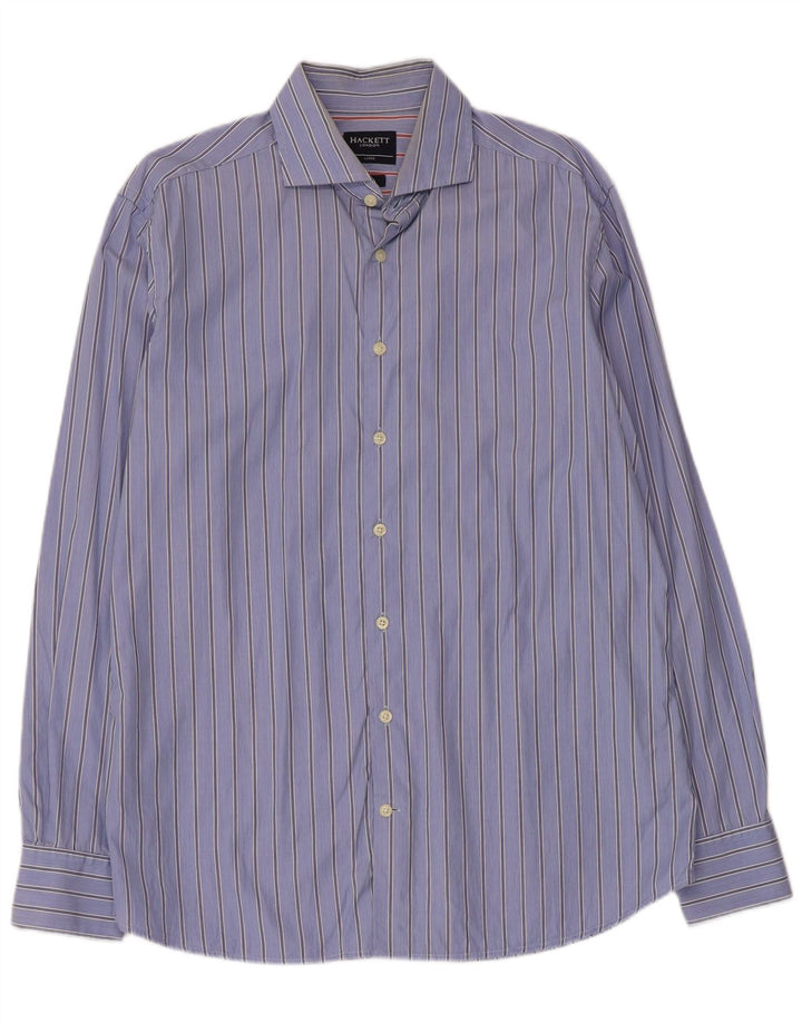 Hackett Herren-Slim-Fit-Hemd, groß, blau gestreift, Baumwolle