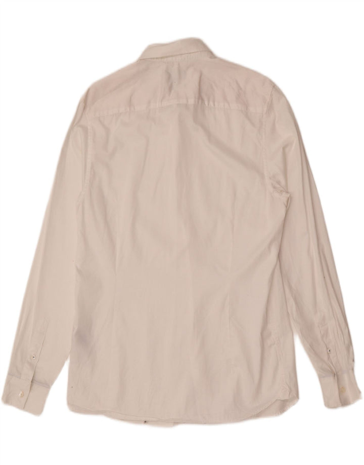Ted Baker Herren-Slim-Fit-Hemd, Größe 4, groß, weiße Baumwolle