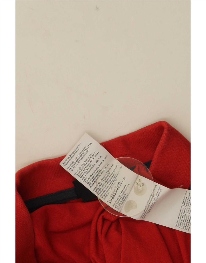 Hugo Boss Herren-Poloshirt mit normaler Passform, mittelrote Baumwolle