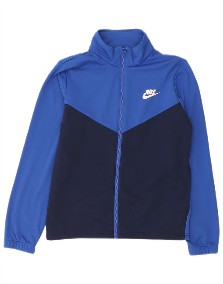 Nike Jungen-Trainingsanzug-Top-Jacke, 12–13 Jahre, groß, Marineblau, Farbblock