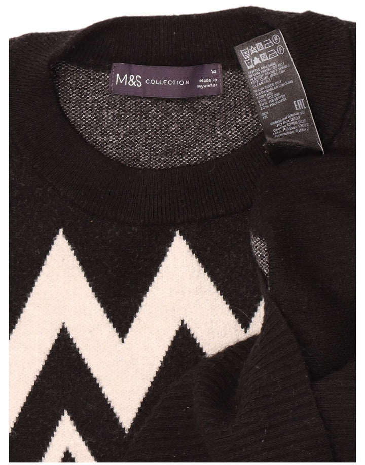 Marks & Spencer Damen-Pullover mit Rundhalsausschnitt, Gr. 14, mittelschwarz