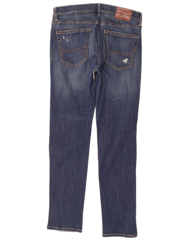 HOLLISTER Herren Distressed Slim Jeans W33 L32 Blaue Baumwolle