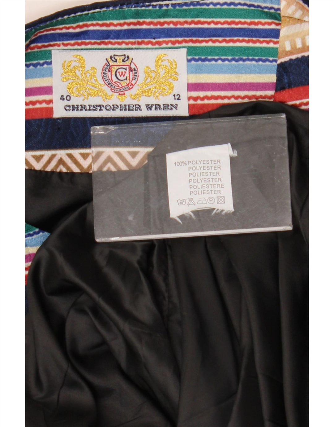 Christopher Wren Damen Mantel UK 12 Mittel Marineblau Geometrisch Retro