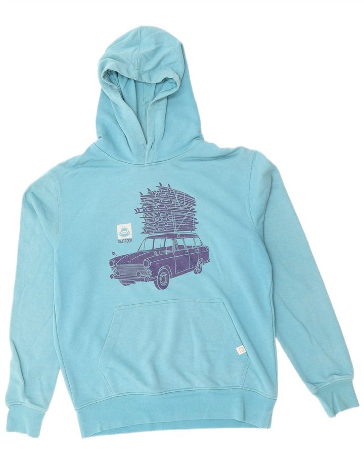 SALTROCK Herren-Kapuzenpullover mit Grafik, mittelblaue Baumwolle